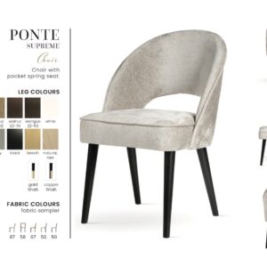 PONTE SUPREME étkezőszék | táskarugós étkezőszék, választható szövet / lábszín